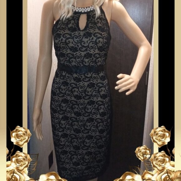 AVAILABLE BY ANGELA Dresses & Skirts - AVAILABLE BY ANGELA FASHION PEARLS & LACE Dress L